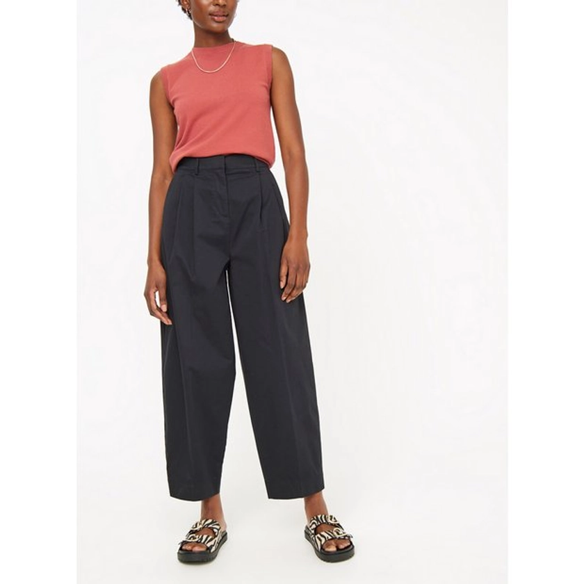 Buy Black Barrel Leg Chino Trousers 16L | Trousers | Tu