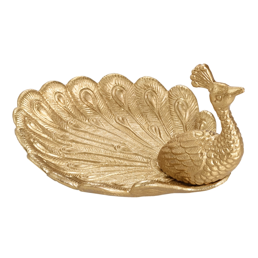 Antique Gold Peacock Trinket Dish - World Market