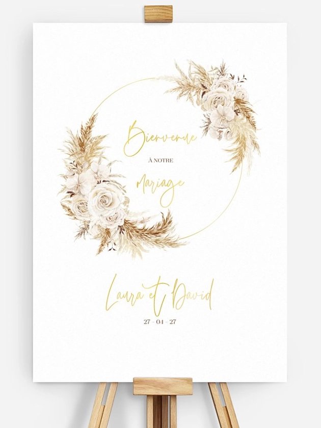 Poster bienvenue mariage "Elegant Boho"