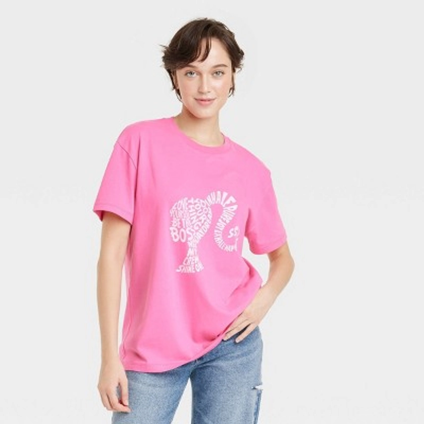 Women's Barbie X Skinnydip Silhouette Short Sleeve Graphic T-Shirt - Pink M