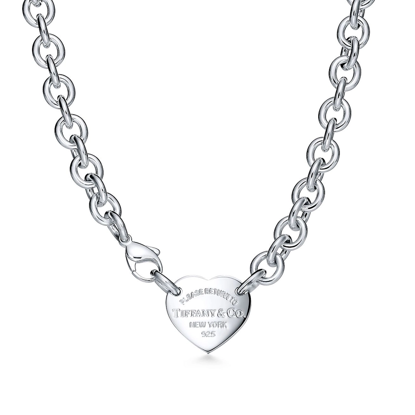 Return to Tiffany®Heart Tag Chain Link Choker in Silver