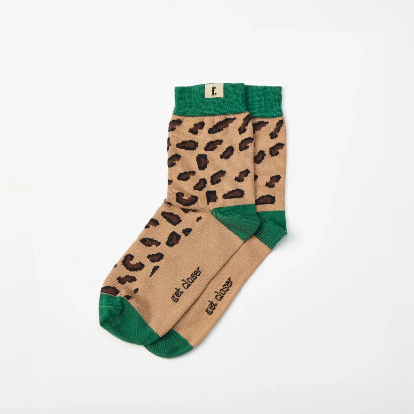 Leopard Green & Brown socks