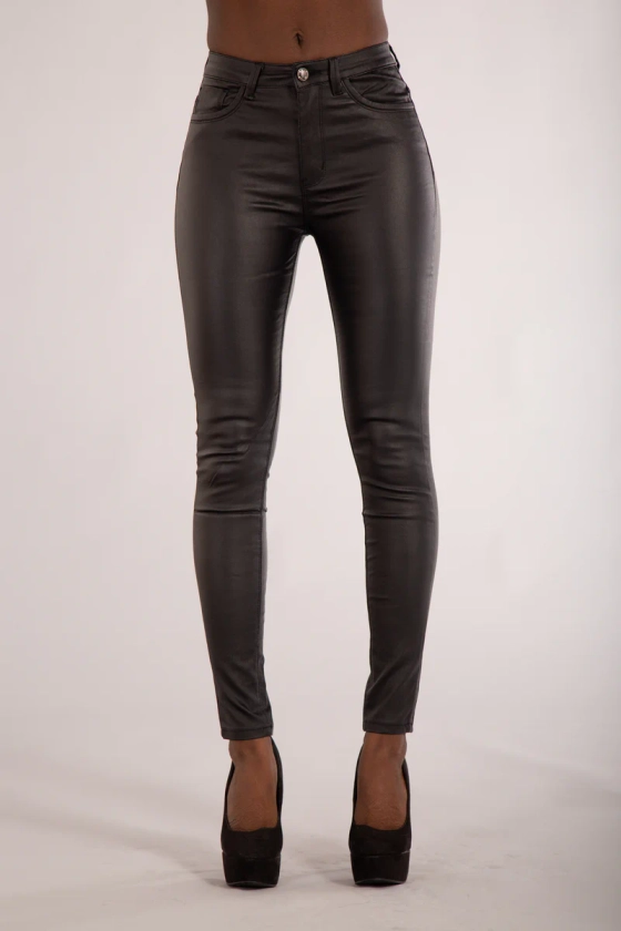 Hooked On Me Classic Leather Look Trousers from Denim Crush