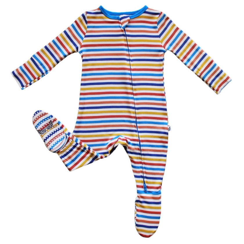 Dragons Rainbow Stripe Footie (NB-3T)