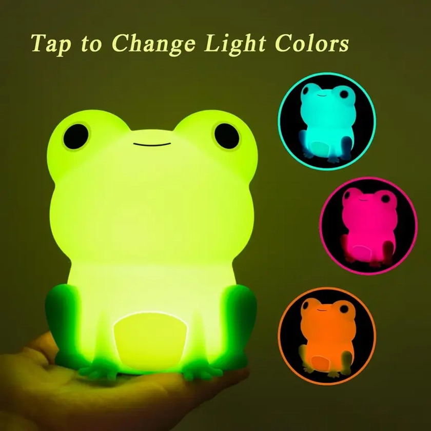 Silica Frog Night Light Cute Frog Night Lamp Bedroom - Temu