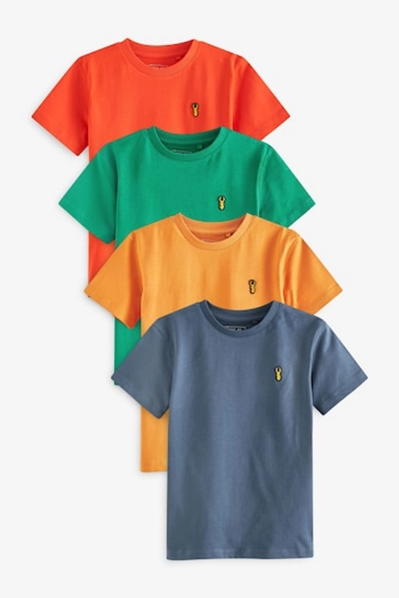 Buy Multi Brights Short Sleeve Stag Embroidered T-Shirts 4 Pack (3-16yrs) from the Next UK online shop