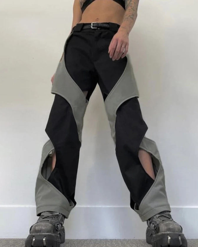 Pantalon noir et gris