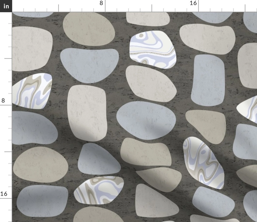 Stacked Stones in Warm Taupe Marble Fabric | Spoonflower