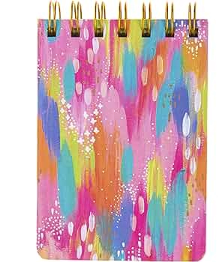 Graphique Petite Wiro Jotter Notepad, Brush Strokes Design - 3.5"x 5.5" Notepad with 200 Lined Pages, Custom Interior and Spiral Bound Top - Cute Journal for Leaving Messages and Taking Notes