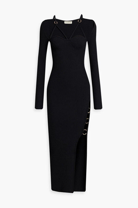 NICHOLAS Janet embellished ribbed-knit midi dress | THE OUTNET