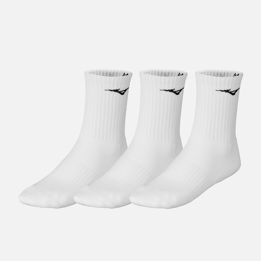 Mizuno Training Crew Sock 3 Pack - White - Socks - Mens Clothing | Pro:Direct Soccer