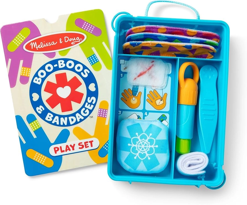 Melissa & Doug Boo-Boos & Bandages Reusable First Aid Pretend Play Set for Ages 3+