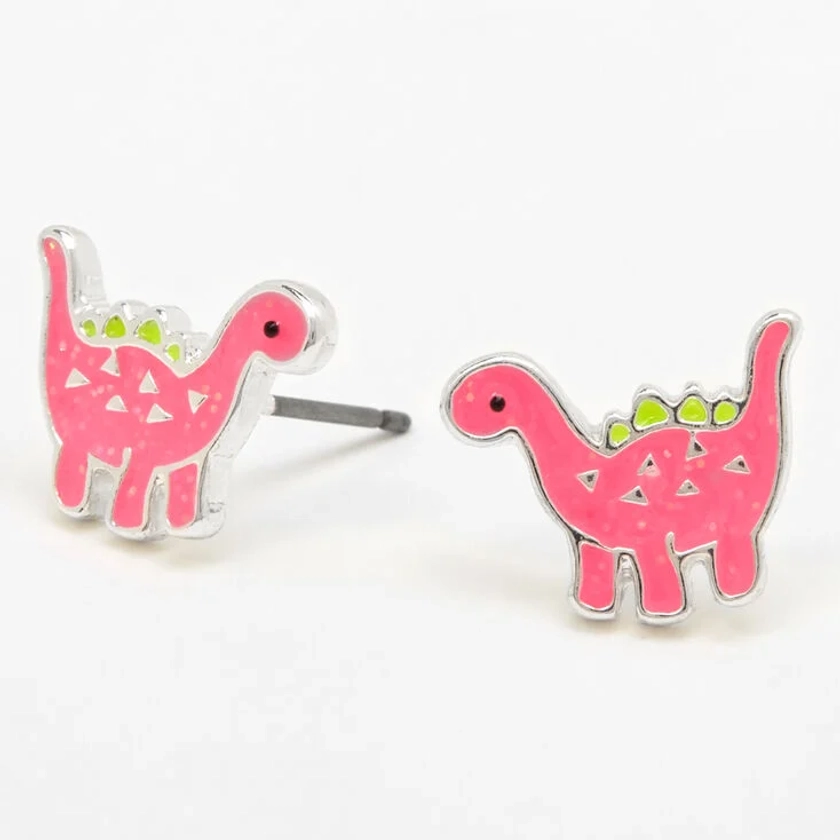 Pink Dinosaur Stud Earrings