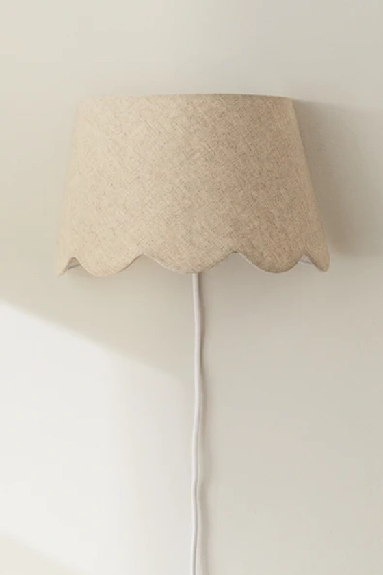 Linen-blend wall lampshade