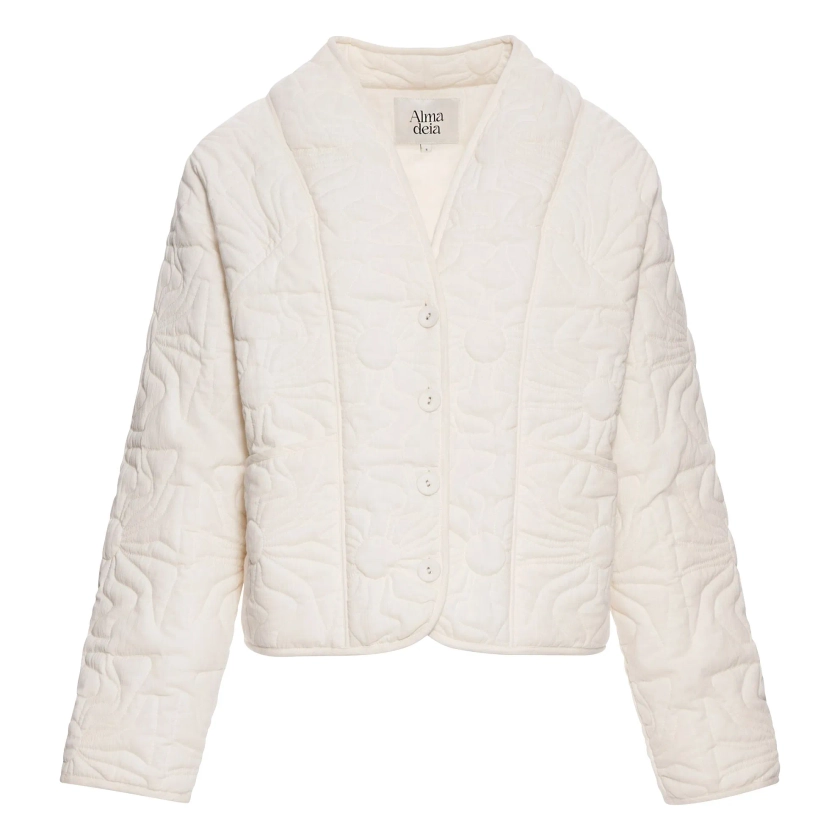 Alma Deia - Organic Cotton Quilted Jacket - Off white | Smallable