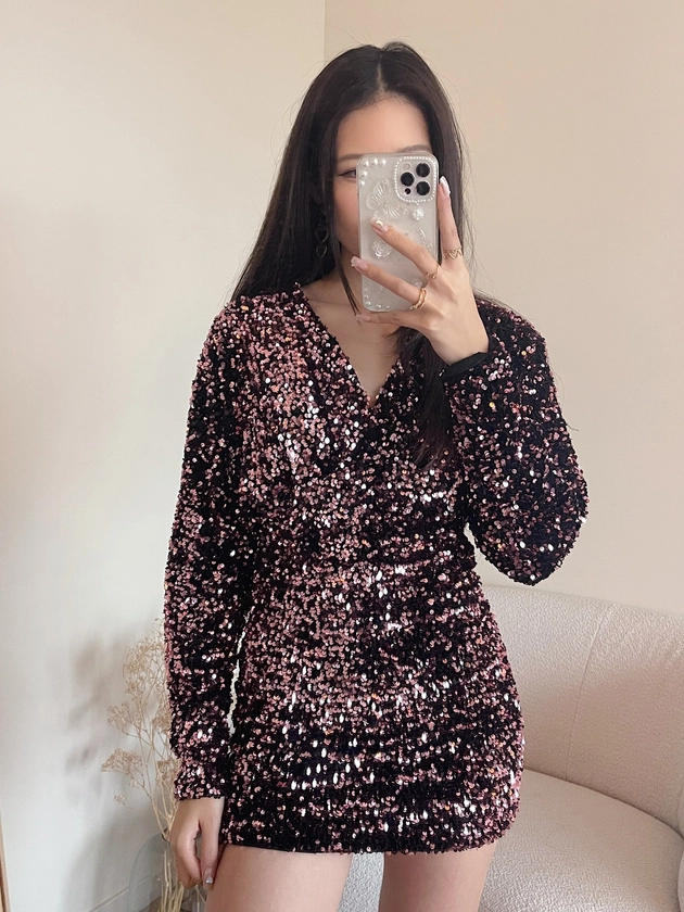 Jade Sequin Dress / Pink