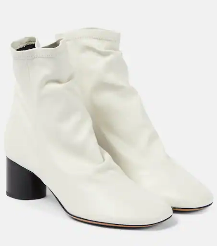 Laeden leather ankle boots in white - Isabel Marant | Mytheresa