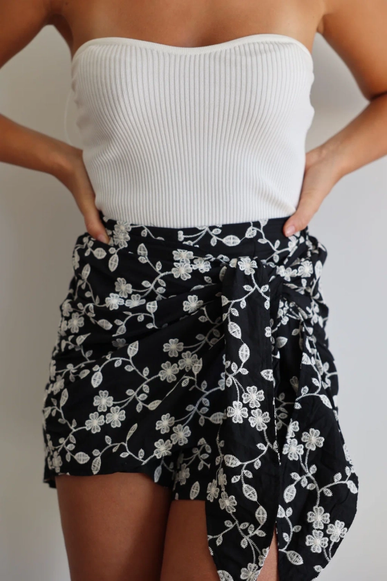 JUPE-SHORT- LILOU - NOIR