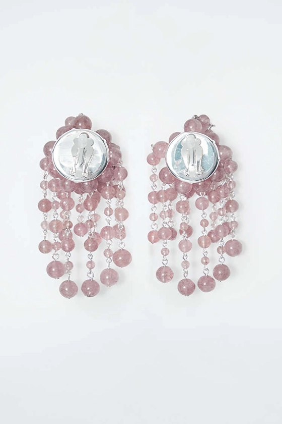 LES PENDANTS D'OREILLES CASCADE EN QUARTZ - QUARTZ FRAISE - Jewellery - COS