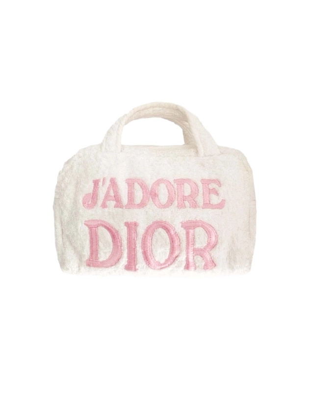 Christian Dior 2000s J'adore Dior White Terrycloth Bag