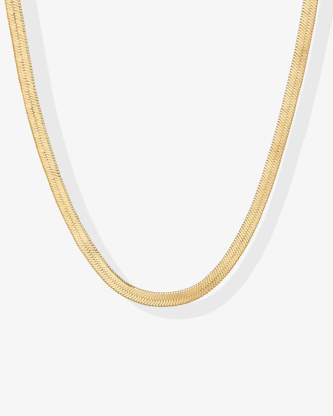 14k Gold Plated Snake Chain Necklace | Layering Necklace For Everyday