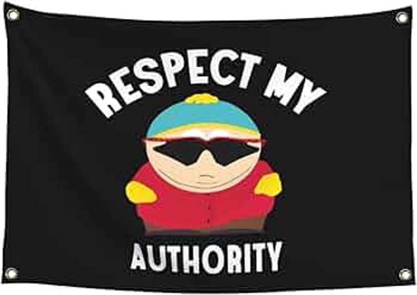 Respect My Authority Flag 3×5 Ft Polyester Banner Meme Funny Flags with Four Grommets for College Dorm Room Wall Decor 36 * 60in Gifts, Black