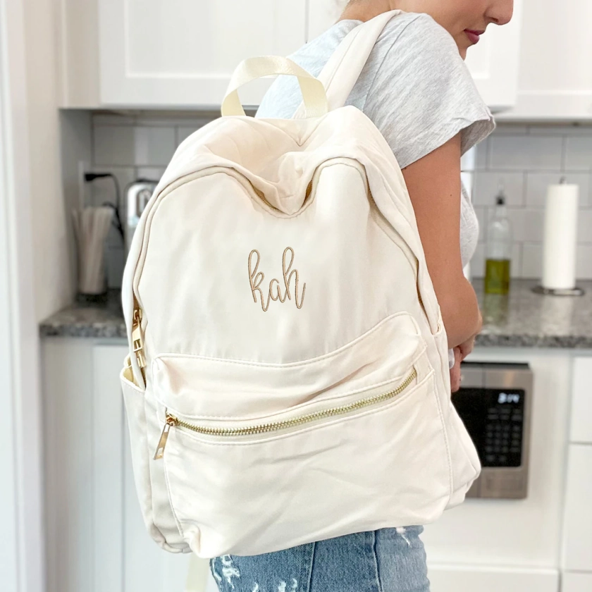 Monogrammed June Nylon Backpack | Day Bag for Yourself or Kids | Personalized School Bag | Modern and Stylish Backpack | Weekend Travel Bag