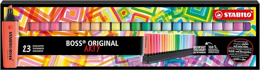 Highlighter - STABILO BOSS ORIGINAL - ARTY - Deskset of 23 - Assorted Colours