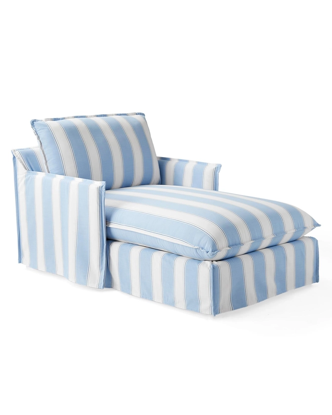 Sundial Wide Chaise - Hydrangea Port Stripe