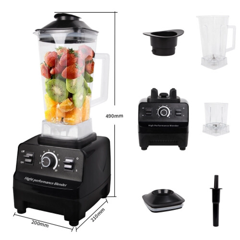 (2 Jugs) 3200W 2L Commercial Blender Adjustable Food Processor Mixer Smoothie Ice Crusher on OnBuy