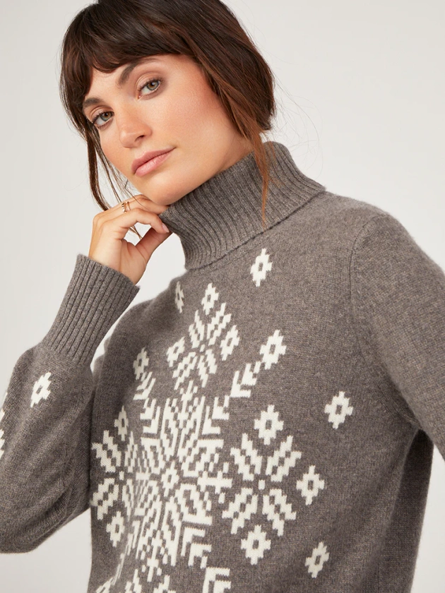 Winter Fairisle Mole Gray Cashmere Jumper