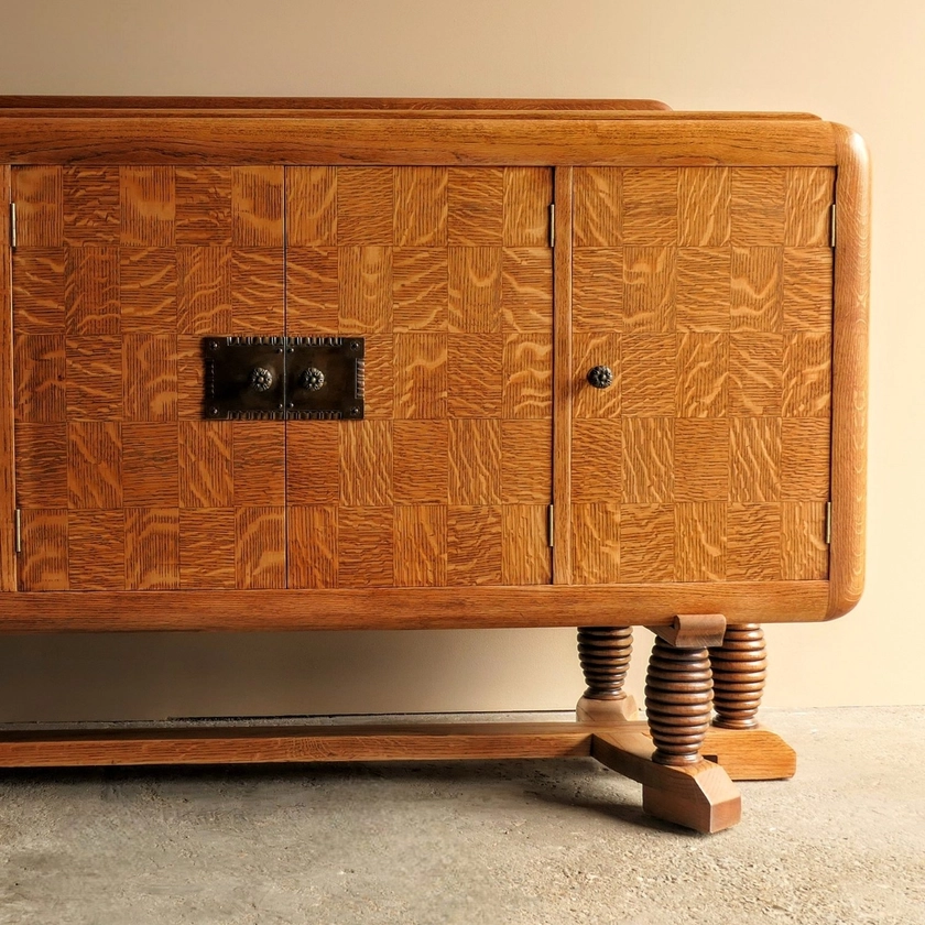 Checked Oak Sideboard — four quarters home