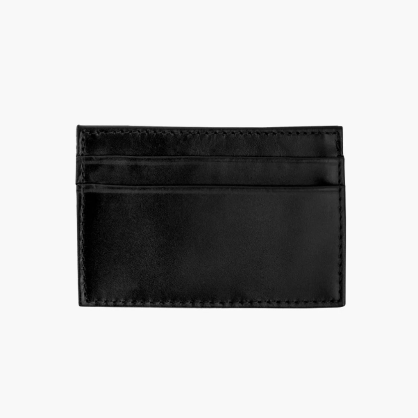 Minimalist Card Holder in Black Leather - Thursday Boot Company