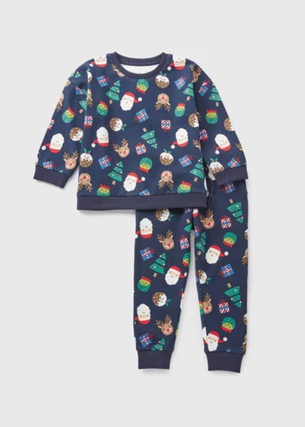 Christmas Kids Navy Sweatshirt & Jogging Bottoms Set (1-7yrs)