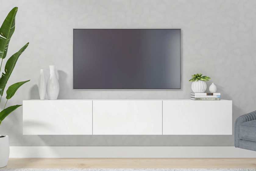 Wrought Studio Ozge Floating Minimalist TV Stand for up to 80" TV Wall Mounted Media Console & Reviews - Wayfair Canada