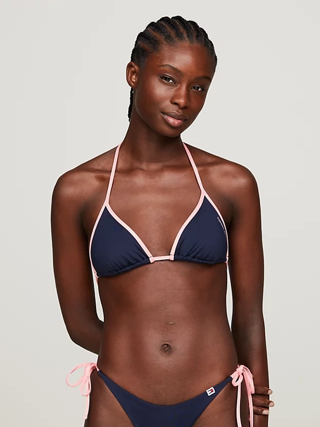 Halterneck Triangle Bikini Top | Blue | Tommy Hilfiger