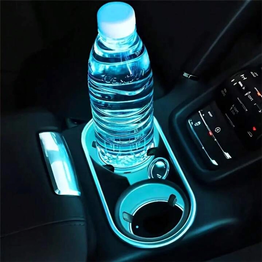 1pc Car Cup Holder Luminous Cup Mat, Waterproof Coaster, Car Interior Accessories, Bar Decor, Home Decor, Car Decor