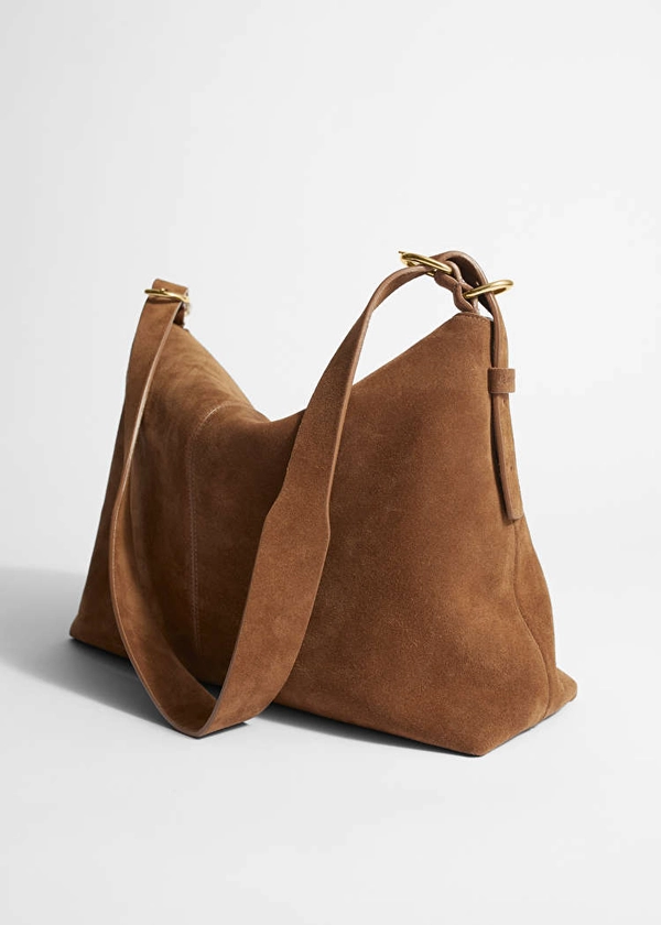 Grand sac porté épaule en cuir - Marron - Shoulderbags - & Other Stories FR