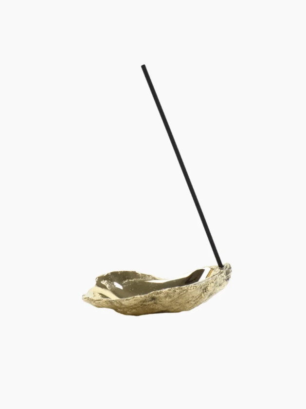 Oyster Incense Holder In Brass | The Go-To