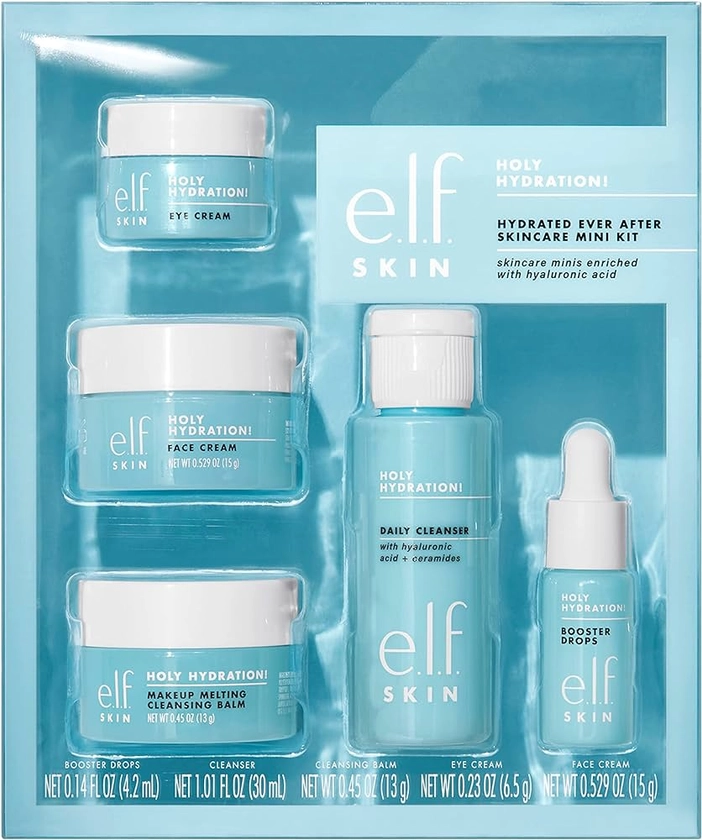 Amazon.com: e.l.f. SKIN Hydrated Ever After Skincare Mini Kit, Cleanser, Makeup Remover, Moisturiser & Eye Cream For Hydrating Skin, Airplane-Friendly Sizes : Beauty & Personal Care