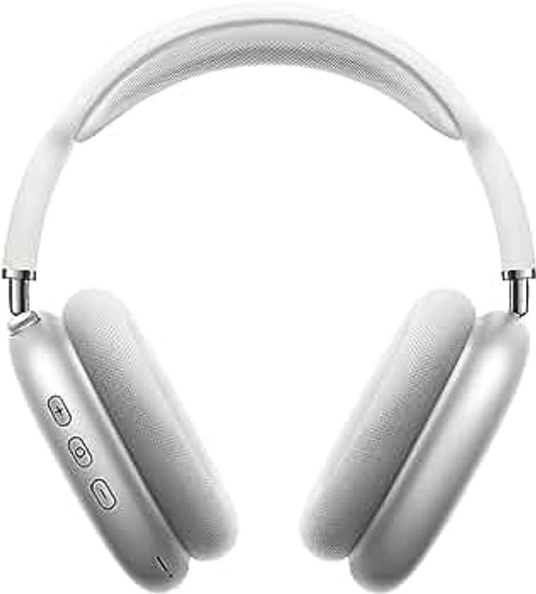 ZTOZ Pro Wireless Bluetooth Headphones Active Noise Cancelling Over-Ear Headphones with Microphones, 42 Hours Playtime, HiFi Audio Adjustable Headphones for iPhone/Android/Samsung - Silver