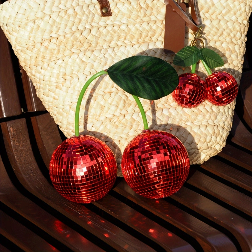 Chic Cherry Disco Ball Wall Decor Glass Fruit - Temu