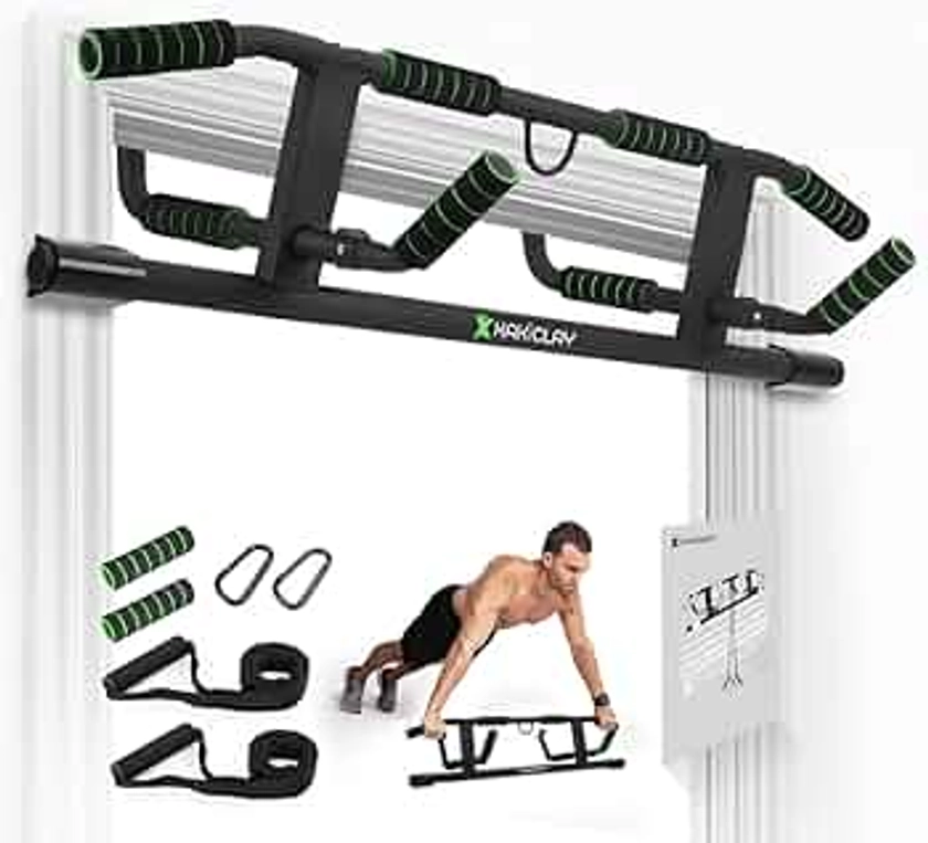 2024 Upgrade Multi-Grip Pull Up Bar with Smart Larger Hooks Technology - USA Original Patent, Designed, Shipped, Warranty