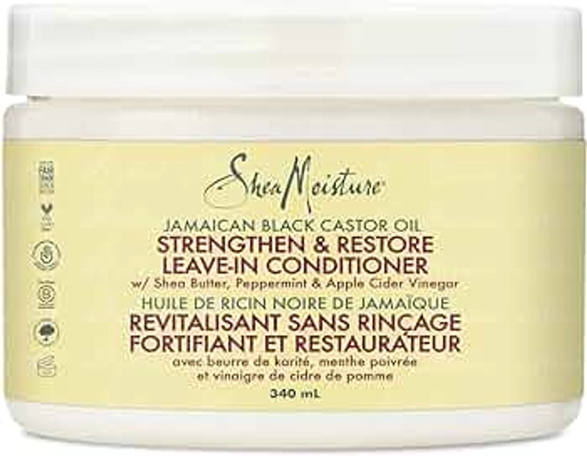 SheaMoisture Jamaican Black Castor Oil Strengthen & Restore for Damaged or Chemically Processed Hair Leave-In Conditioner Cruelty-free Hair Treatment 326 g