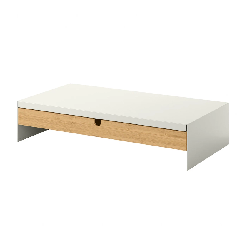 ELLOVEN Monitor stand with drawer - white