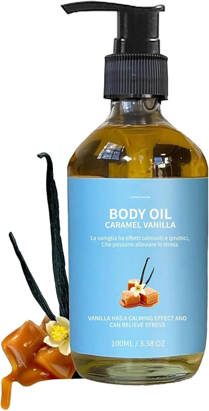 Caramel Vanilla Body Oil, Caramel Vanilla Fragrances Body Oil, Body Oil Caramel Vanilla, Body Oil Vanilla, Fragrances Body Oil Caramel Vanilla, Caramel Vanilla Body Oil (1PC, 100ML)