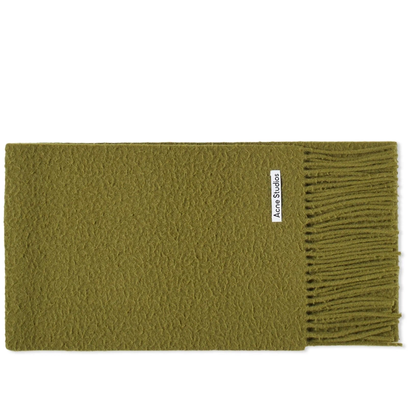 Acne Studios Vargo Boiled Wool Scarf Olive Green | END.