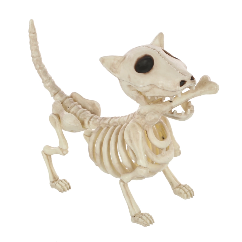 Halloween Prop Skeleton Dog with Bone Porch Decor, 9 in, by Way To Celebrate