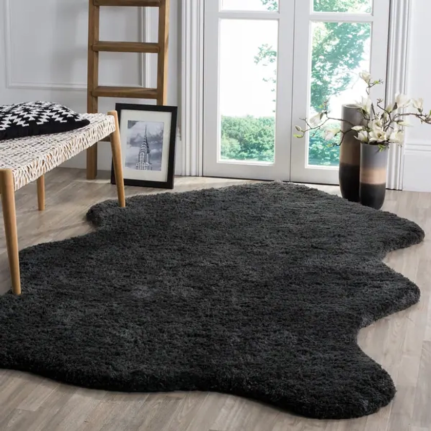 SAFAVIEH Handmade Sheep Shag Heilke Solid Rug | Overstock.com Shopping - The Best Deals on Area Rugs | 18643558