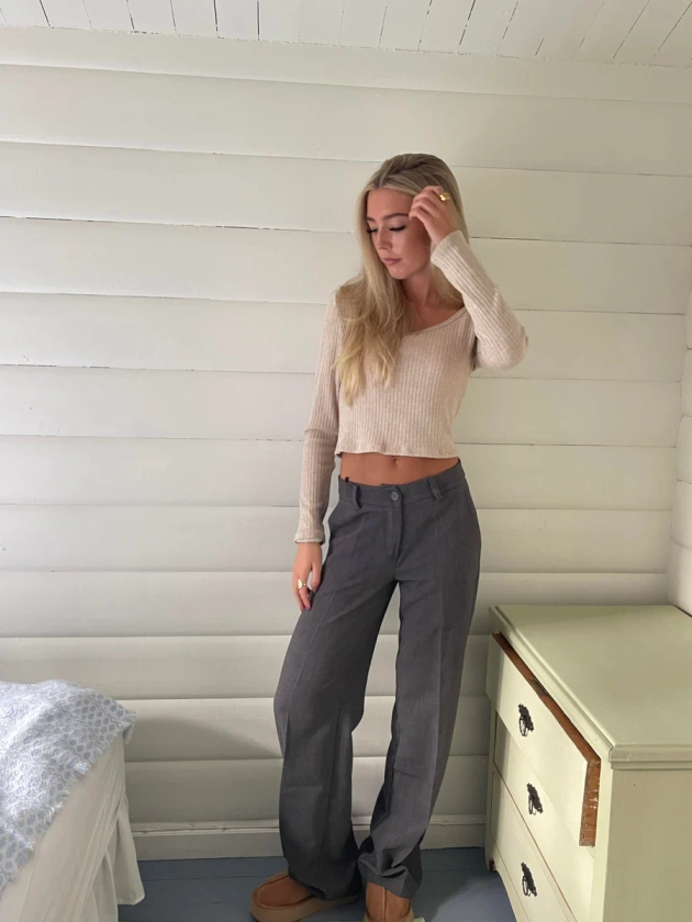 Kienna low-waisted suit pants - Grey